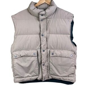 Woodlake Khaki Puffer Duck Down & Fowl Feathers Button Pocket Vest Medium Men's
